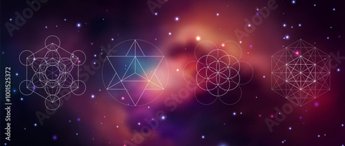 Mystical sacred geometry vector symbol. Spirituality, harmony