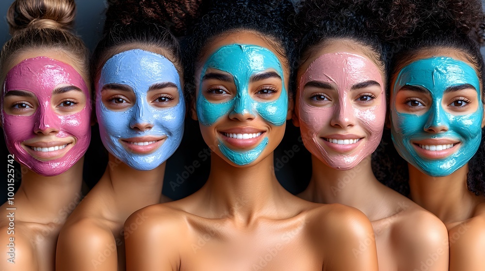 Obraz premium DIY Face Mask Collection, an array of handmade face masks in soft neutral tones, showcasing creativity and personal style in fabric choices.
