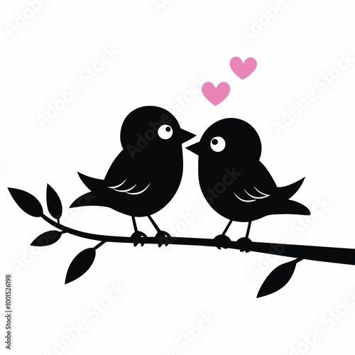 Canvas Print two birds on a branch
