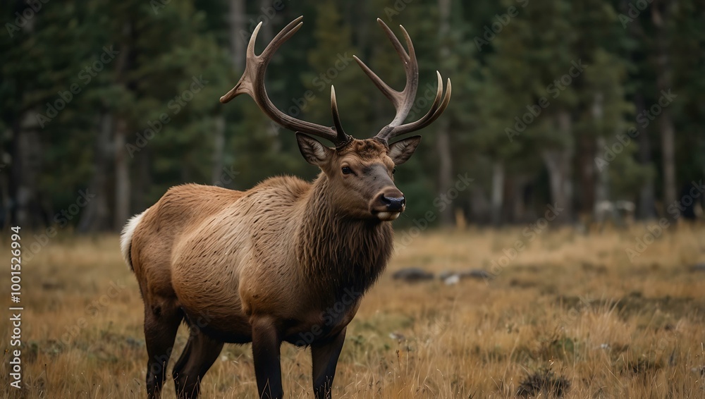 Bull elk in a natural setting. Bull elk in a natural setting.