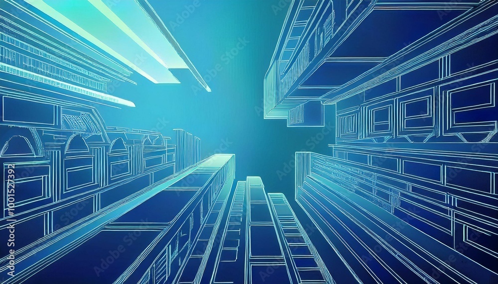 Obraz premium Blue city background