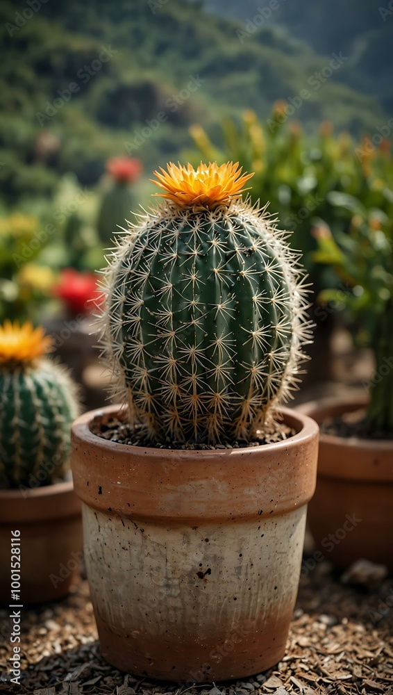 Cactus in a pot in Cameron Highlands, Malaysia.