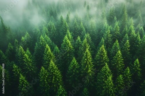  Drone View of Dense Evergreen Forest Canopy