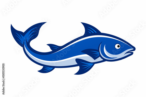 Blue catfish fish creative vector design