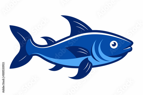 Blue catfish fish creative vector design