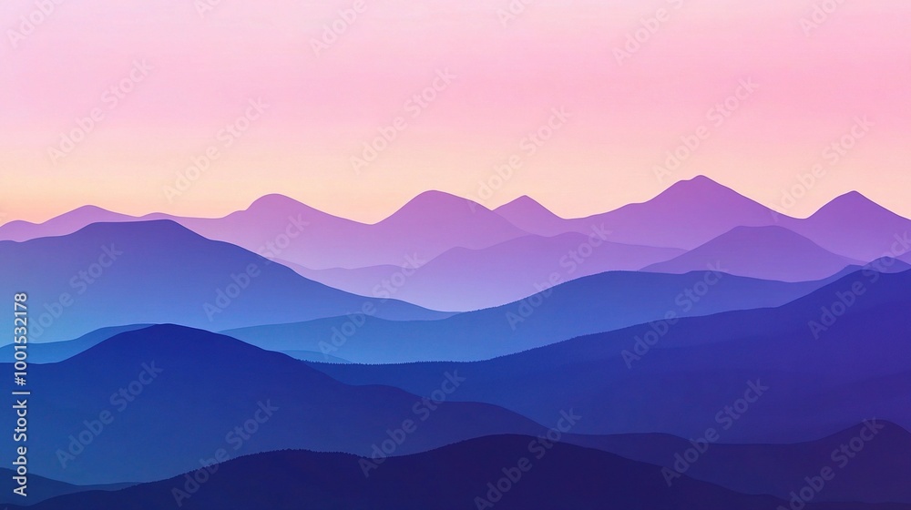 Serene Mountain Landscape at Dusk Serene Mountain Landscape at Dusk
