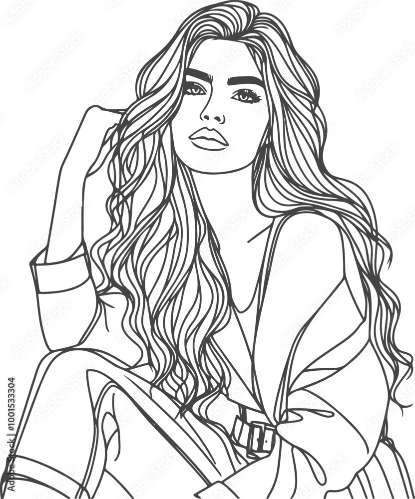 line art bride girl and mordan Woman line Drawing design. line art bride girl and mordan Woman line Drawing design.