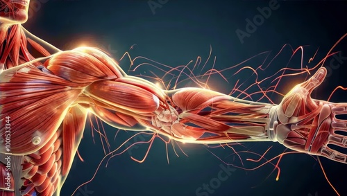 Anatomical Illustration of Muscular Arm Anatomy