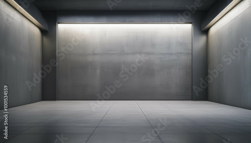 Concrete interior with blank wall