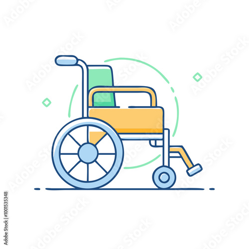 Wheelchair icon, symbol of mobility and accessibility, minimalist style