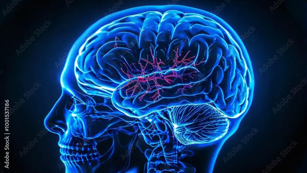 Abstract Illustration of Human Brain Anatomy Abstract Illustration of Human Brain Anatomy