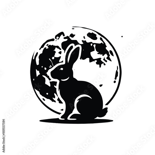 Rabbit Moon Silhouette