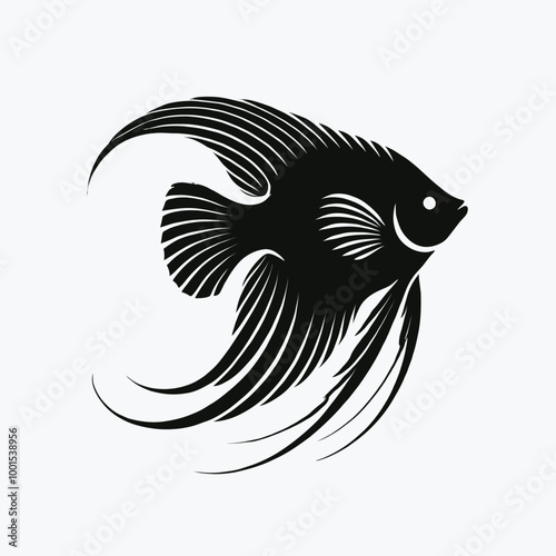 Graceful Angelfish Silhouette