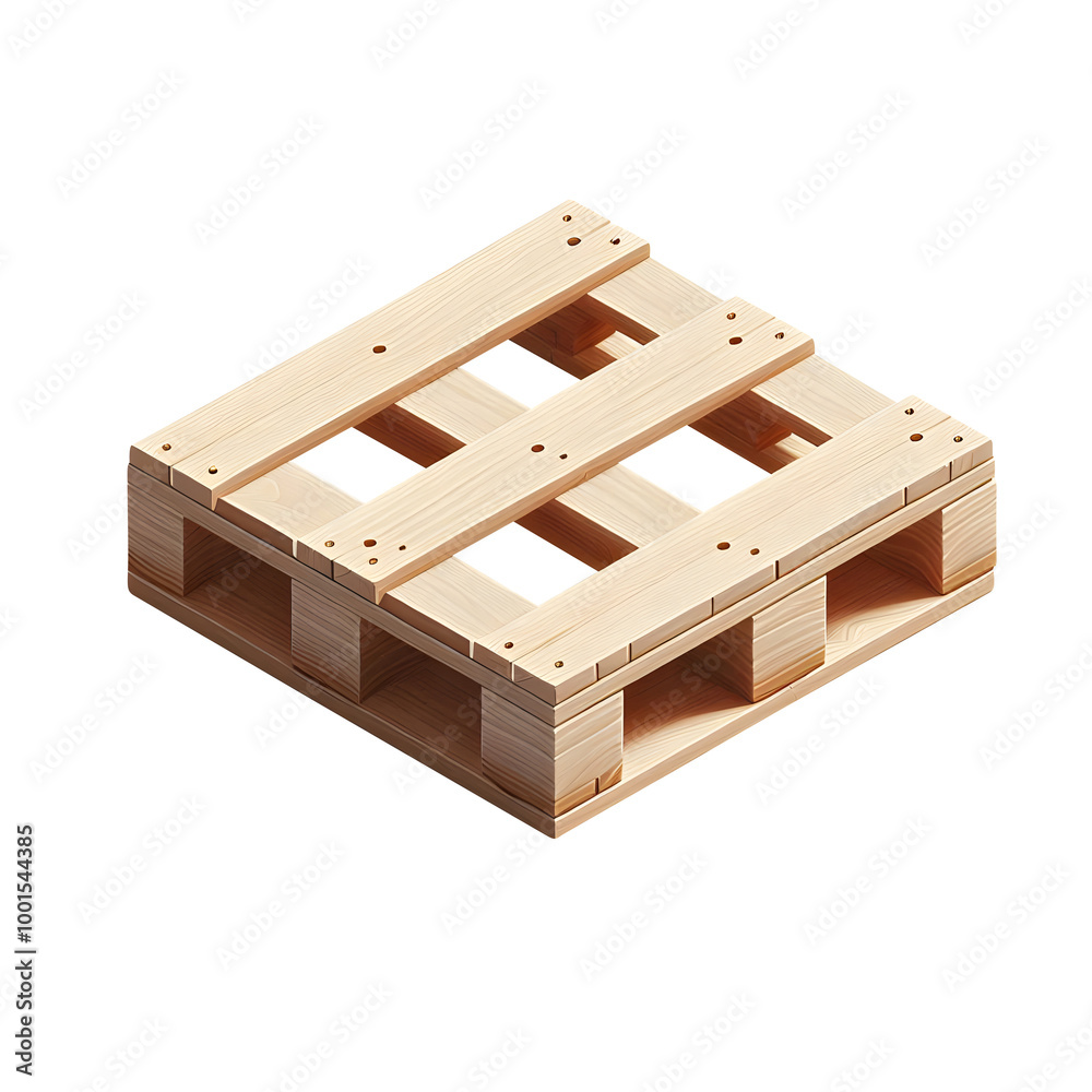 single Wooden pallet isometric view isolated on transparent background single Wooden pallet isometric view isolated on transparent background