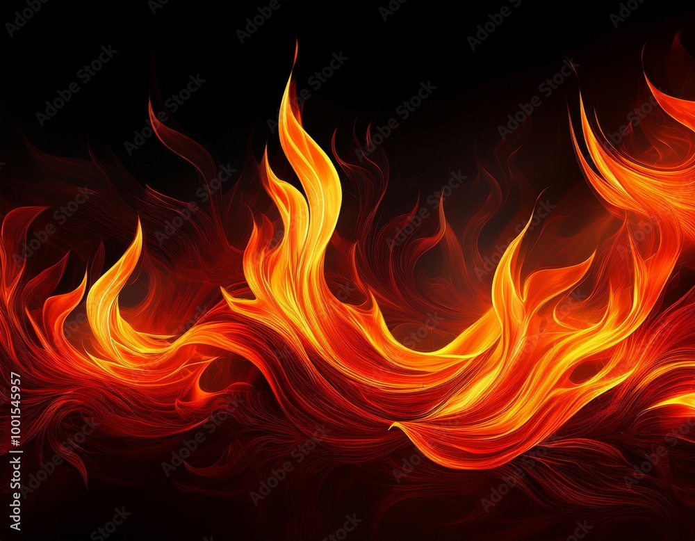 Long Fire flames on black background. fire burst texture for banner backdrop. Long Fire flames on black background. fire burst texture for banner backdrop.