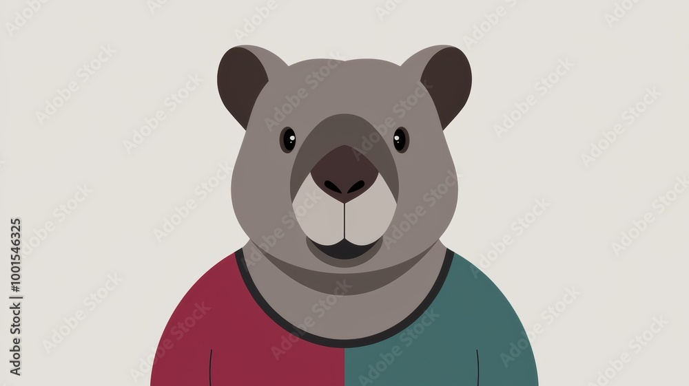 Fototapeta premium Illustration of a Cheerful Wombat Character