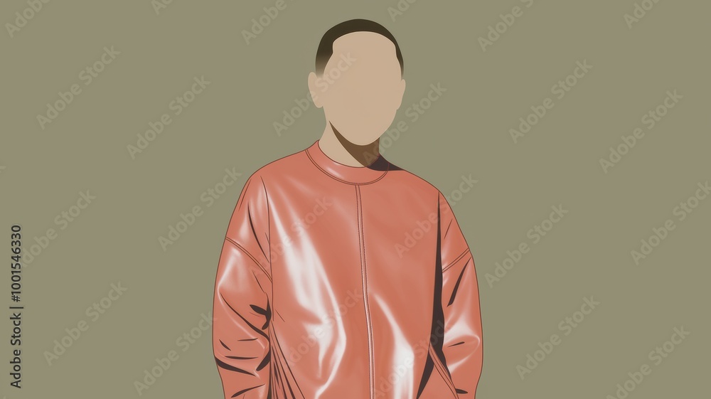Obraz premium Stylish Person in Shiny Pink Sweater