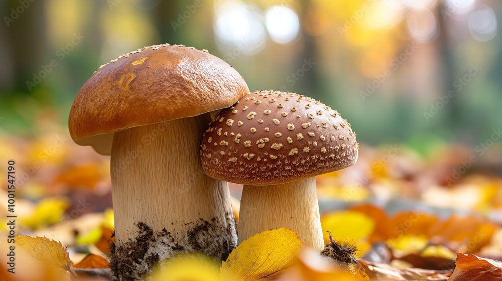 Mushroom and fungi in an autumn forest showcasing the beauty of nature and woods in fall Mushroom and fungi in an autumn forest showcasing the beauty of nature and woods in fall