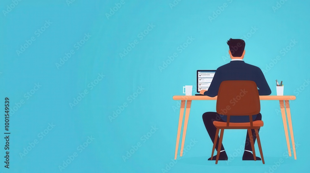 Fototapeta premium Programmer writing test cases, checkmarks and error logs, flat design illustration