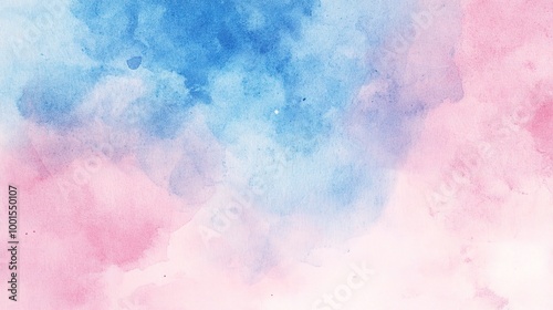 Soft Blue and Pink Watercolor Abstract Background