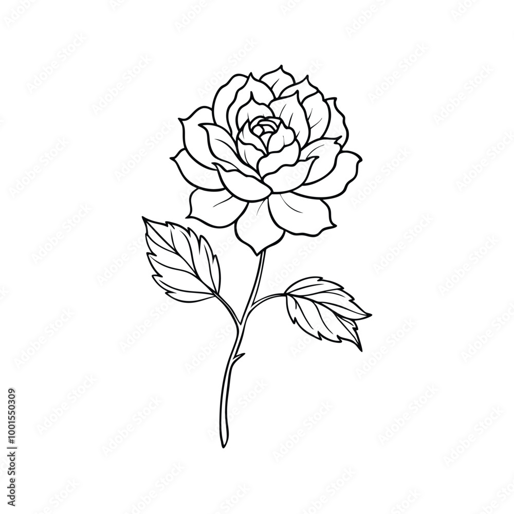 Delicate Peony Flower Outline Delicate Peony Flower Outline