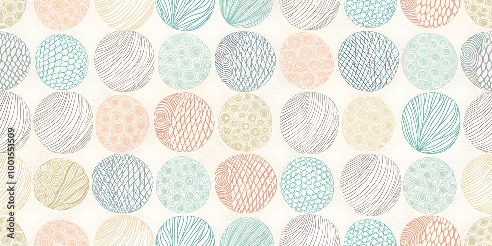 Pastel Circle Pattern: Seamless design of soft, pastel-colored circles with various textures and patterns. Perfect for backgrounds, textiles, and more. Pastel Circle Pattern: Seamless design of soft, pastel-colored circles with various textures and patterns. Perfect for backgrounds, textiles, and more.