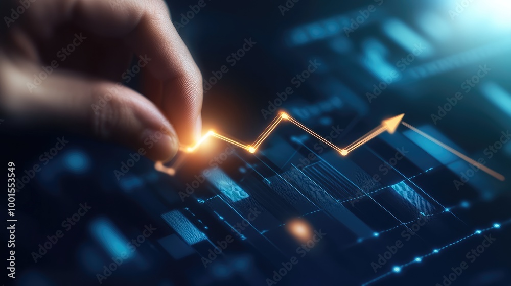 Dynamic business image featuring a hand adjusting an upward arrow on a growth chart --ar 16:9 --v 6.1 Job ID: 2259352e-72d3-4e32-8f51-f9b6a19b2df5 Dynamic business image featuring a hand adjusting an upward arrow on a growth chart --ar 16:9 --v 6.1 Job ID: 2259352e-72d3-4e32-8f51-f9b6a19b2df5