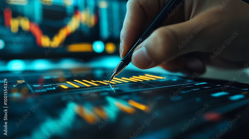 Stock market analysis business finance and investment Finance analyst analyzing stock market trading graph economic growth chart planning and strategy business investment with financia : Generative AI Stock market analysis business finance and investment Finance analyst analyzing stock market trading graph economic growth chart planning and strategy business investment with financia : Generative AI