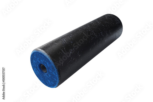 Foam roller for back and leg exercises isolated on transparent background photo