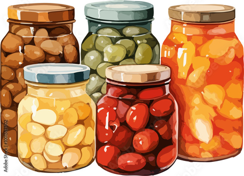 Jar food desing illustration