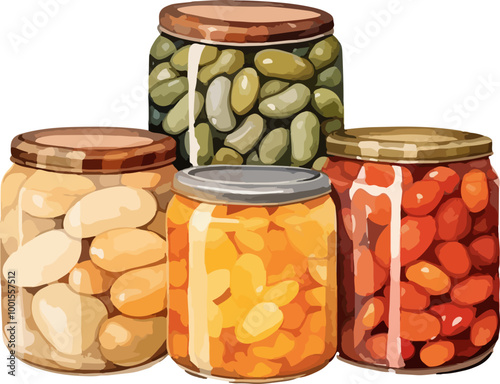 Jar food desing illustration