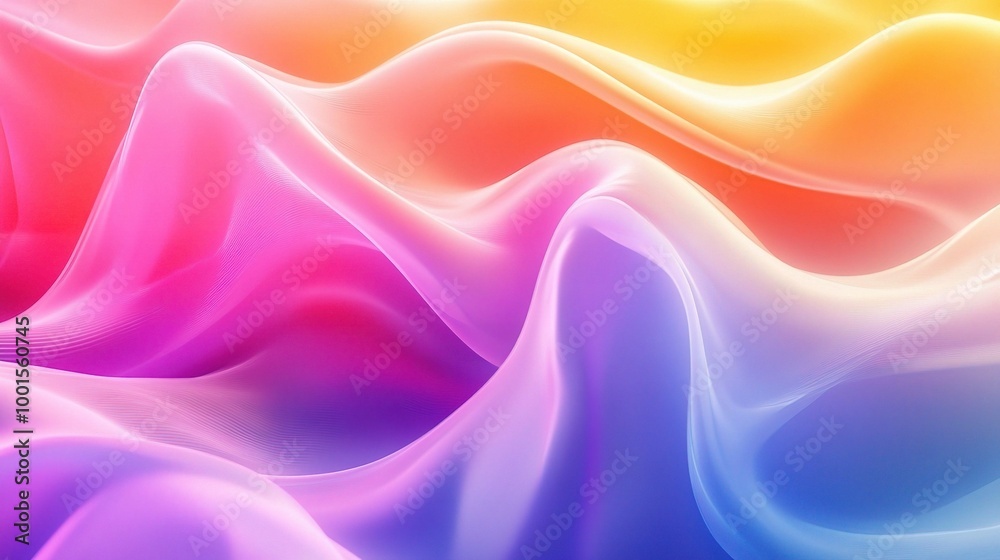 Obraz premium Colorful Abstract Waves with Soft Gradient Effect