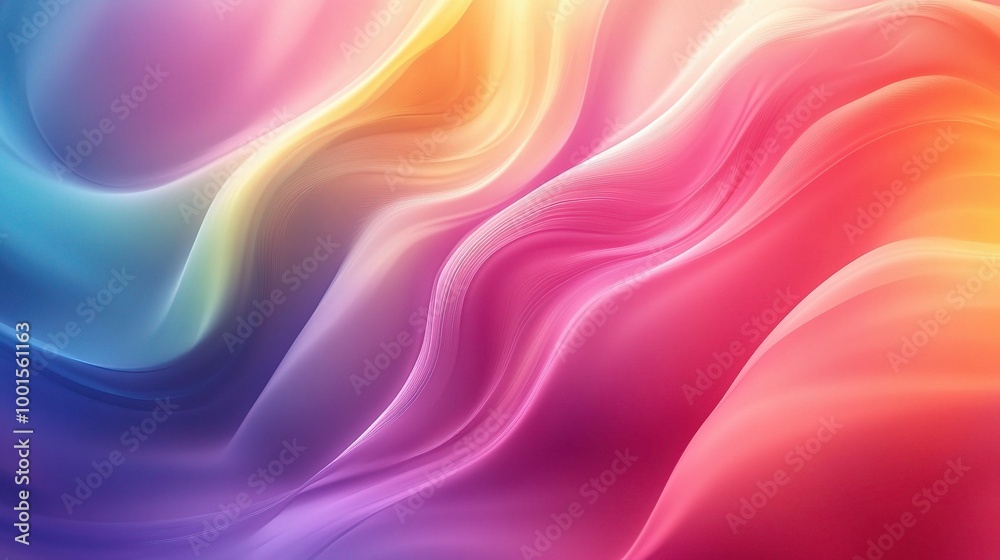 Colorful Abstract Waves in Soft Gradient Tones Colorful Abstract Waves in Soft Gradient Tones