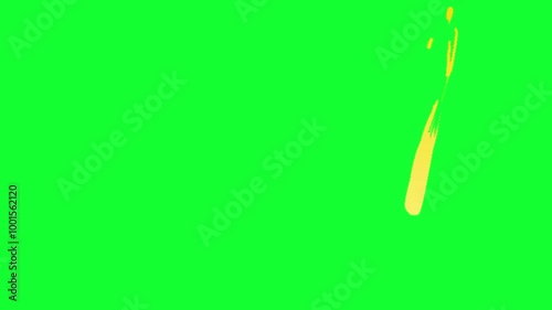 Colored Hand drawn Brush Stroke on Green Screen