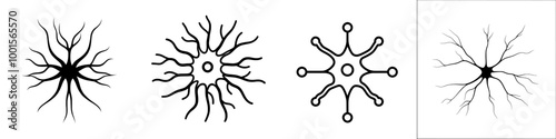 The Neuron Structure Icon is a thin line illustration ideal for illustrating the various functions of the nervous system. It can also serve as an outline sign, connecting to a modern design.