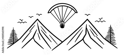 This paragliding flat icon is part of the paragliding collection. It is suitable for web, mobile apps, and user interfaces.