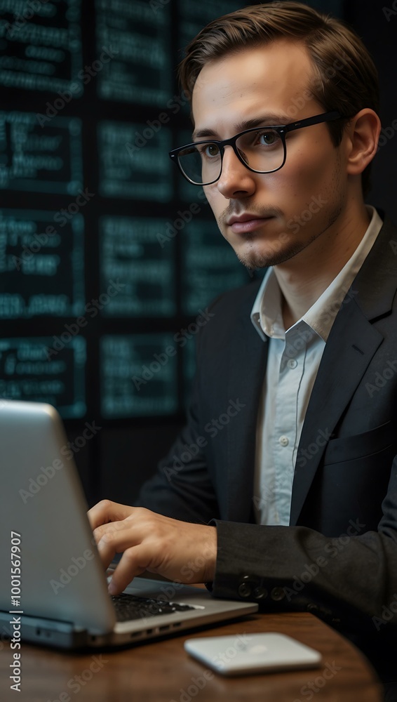 Cybersecurity specialist working on a laptop Cybersecurity specialist working on a laptop