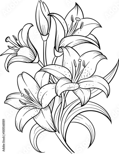 beautiful flower vector silhouette