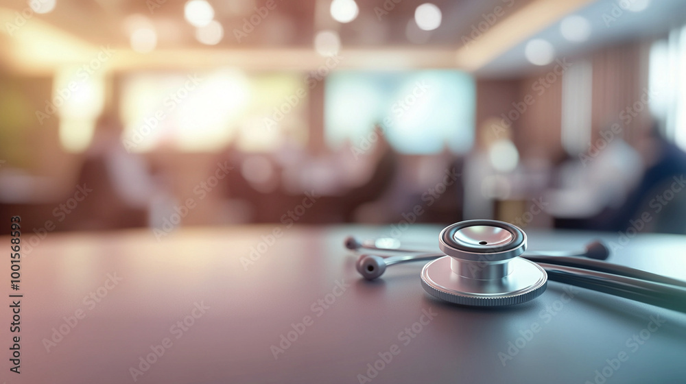A stethoscope rests on a table in a blurred healthcare conference room, symbolizing medical discussions, health innovation, and professional collaboration.
A stethoscope rests on a table in a blurred healthcare conference room, symbolizing medical discussions, health innovation, and professional collaboration.