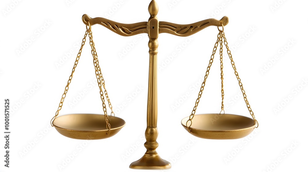 Justice Scales: A minimalist depiction of balanced justice scales, emphasizing fairness and equality. The scales are perfectly centered, allowing for text or branding alongside. isolate on white Justice Scales: A minimalist depiction of balanced justice scales, emphasizing fairness and equality. The scales are perfectly centered, allowing for text or branding alongside. isolate on white