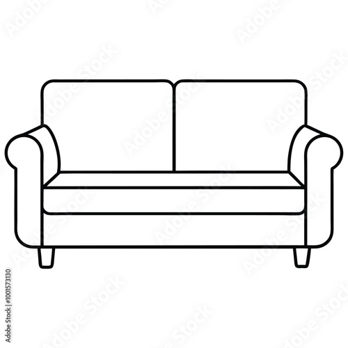 Stylish Sofa in Living Room Vector.