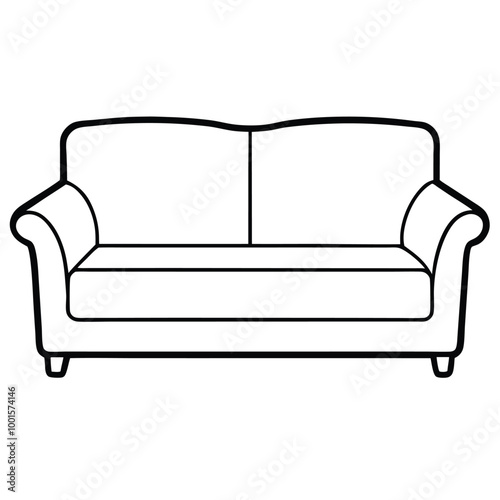 Stylish Sofa in Living Room Vector.