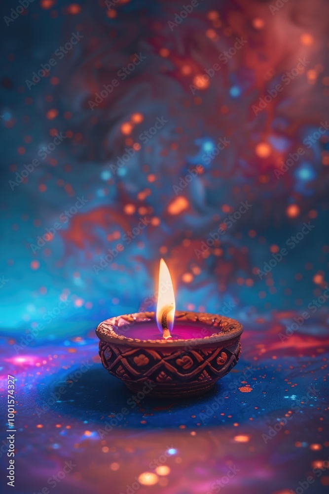 A single lit candle sits on a table surface A single lit candle sits on a table surface