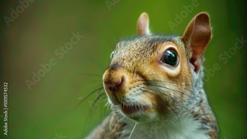 Curious squirrel staring directly into the camera