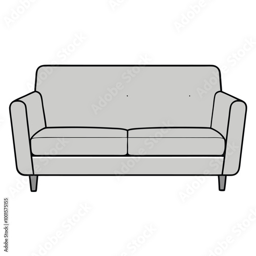 Stylish Sofa in Living Room Vector.