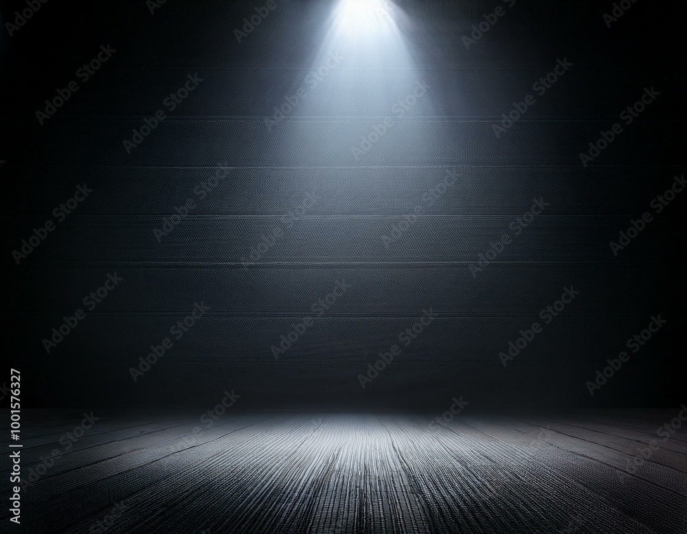Dark black studio room with spotlight backdrop wallpaper, blank perspective for show or display your product montage or artwork. Dark black studio room with spotlight backdrop wallpaper, blank perspective for show or display your product montage or artwork.