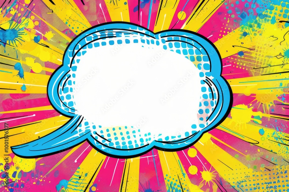 Colorful cartoon speech bubble with playful design, ideal for children's books or humorous illustrations Colorful cartoon speech bubble with playful design, ideal for children's books or humorous illustrations