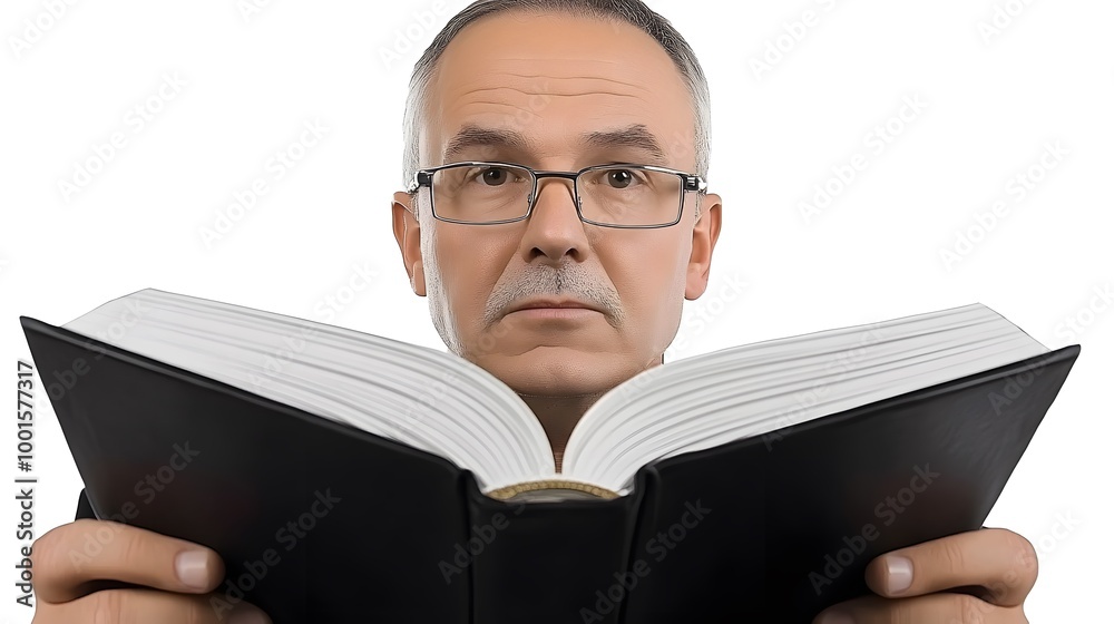 Man Reading Book, Knowledge & Education, Focused on Learning Man Reading Book, Knowledge & Education, Focused on Learning