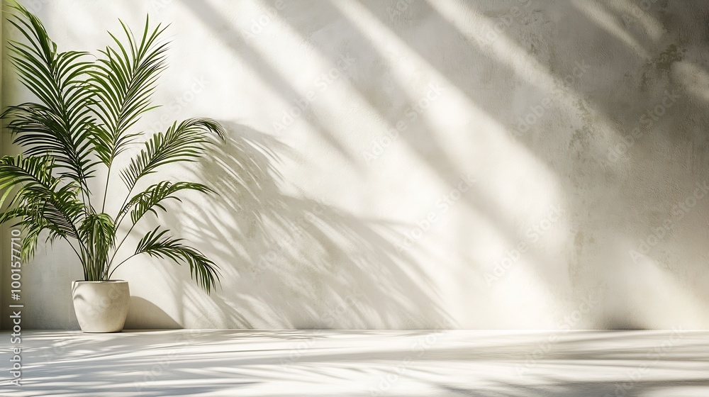 Minimal product placement background with palm shadow on plaster wall Luxury summer architecture interior aesthetic Creative product platform stage mockup : Generative AI Minimal product placement background with palm shadow on plaster wall Luxury summer architecture interior aesthetic Creative product platform stage mockup : Generative AI