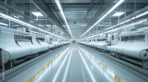 Factory production line at a textile factory 